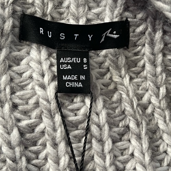 RUSTY CHUNKY  GRAY SWEATER GRAY SIZE S - Picture 6 of 7